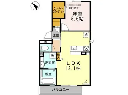 ボヌール(1LDK/1階)の間取り写真