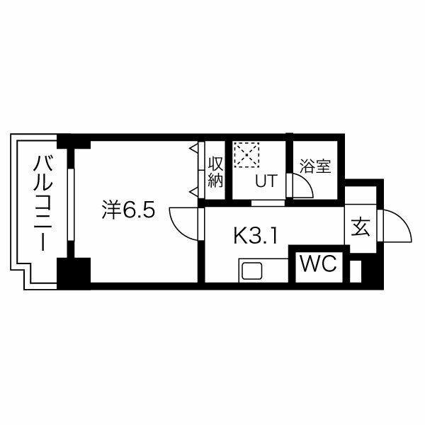 GROOVE平野(1K/4階)の間取り写真