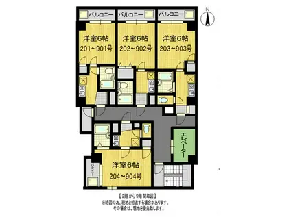 レ・タン・ドゥ・ラ・メール・CKV(1K/2階)の間取り写真