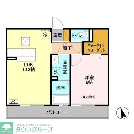 アリオコート(1LDK/1階)の間取り写真