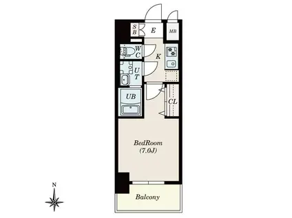 SーRESIDENCE尾頭橋CLARITY(1K/9階)の間取り写真