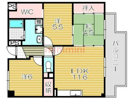 ヴェルファーレ南茨木(3LDK/3階)の間取り写真