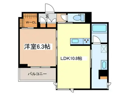 URBAN SIDE III(1LDK/3階)の間取り写真