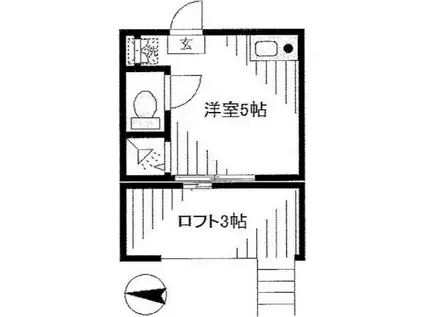 レジデンス池袋(ワンルーム/2階)の間取り写真