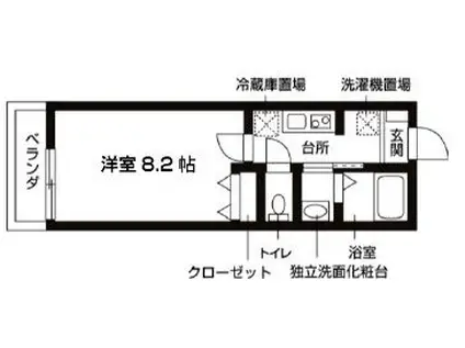 グランエトワール(1K/2階)の間取り写真