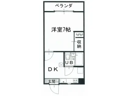 綿蒔ハイツ3号地(1K/2階)の間取り写真