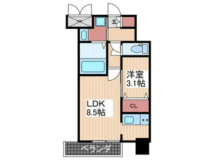 月光鎮守府(1LDK/11階)の間取り写真
