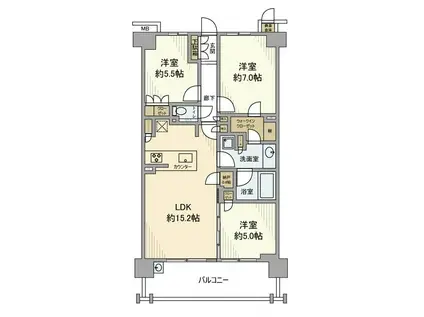 アネシア生田月見台(3LDK/2階)の間取り写真