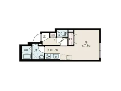 ファランドール幌平橋(1K/4階)の間取り写真