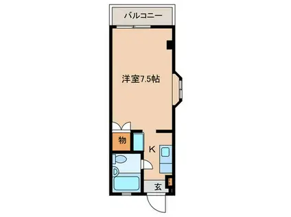 メープルハウス(ワンルーム/3階)の間取り写真