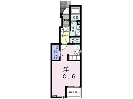 カーサフェリーチェ 高蔵寺(ワンルーム/1階)の間取り写真