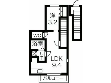 ジュネスコート(1LDK/2階)の間取り写真