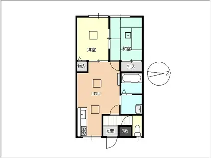 シャトル嵯峨(2LDK/1階)の間取り写真