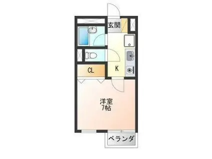 新町ハイツ(1K/3階)の間取り写真