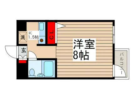 サンロード朝霞(1K/4階)の間取り写真