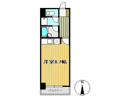 サンハイツ通町(ワンルーム/2階)の間取り写真