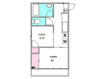 サニーテラス(2DK/3階)の間取り写真