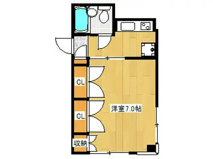 シティーハウス広尾(1K/1階)の間取り写真