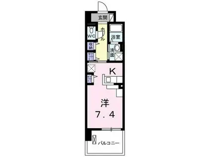 クレシア(1K/1階)の間取り写真