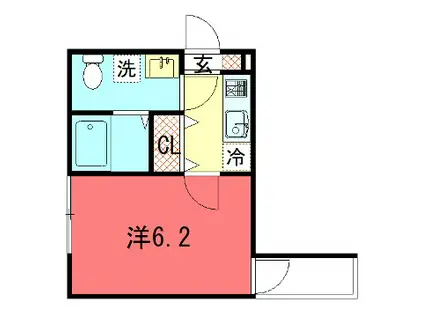 ネクスフィーダ北白川(1K/3階)の間取り写真