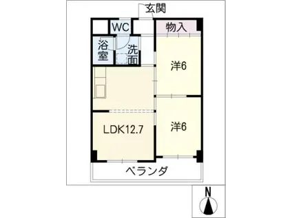MKビル(2LDK/2階)の間取り写真