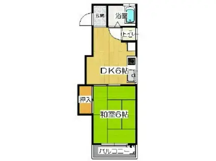 豊栄ハイム(1DK/2階)の間取り写真