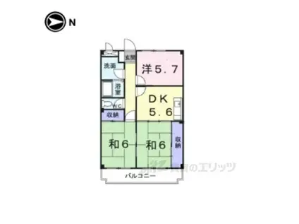 アメニティ前栽2号館(3DK/2階)の間取り写真