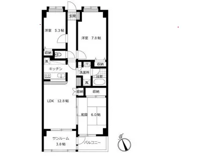 エリジオン(3LDK/3階)の間取り写真
