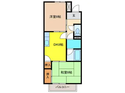 サープラス沖野(2DK/2階)の間取り写真