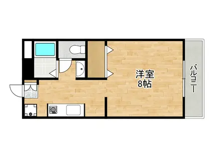 ラクシュリー津高(1K/1階)の間取り写真