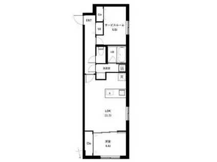 COEUR BLANC西荻窪(1SLDK/2階)の間取り写真