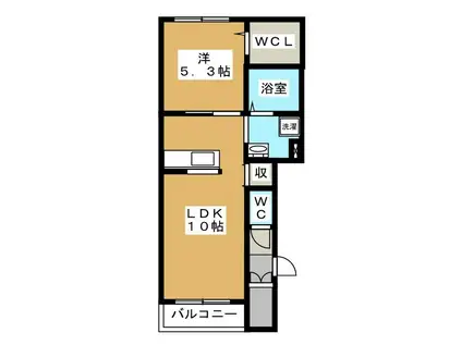 CAPYBARA(1LDK/1階)の間取り写真