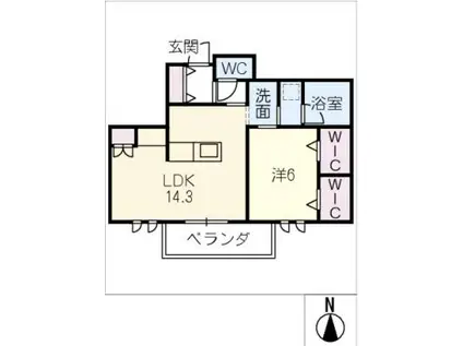 ＪＲ東海道本線 清洲駅 徒歩4分 2階建 新築(1LDK/2階)の間取り写真