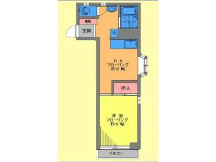 グランシャリオ中馬込(1DK/3階)の間取り写真