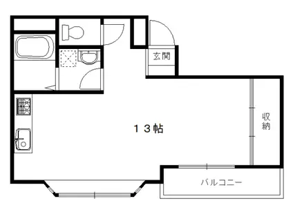 パラシオ中少路(ワンルーム/2階)の間取り写真