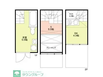 シーサイド船橋栄町(1SK/1階)の間取り写真