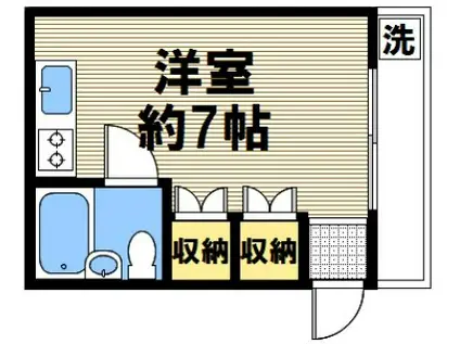 サンシャトー三宮(ワンルーム/1階)の間取り写真