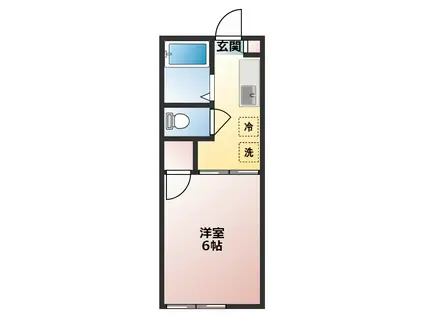 ベルセゾン(1K/2階)の間取り写真