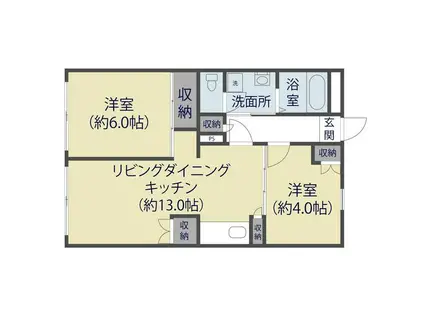 サミーホームズ(2LDK/5階)の間取り写真