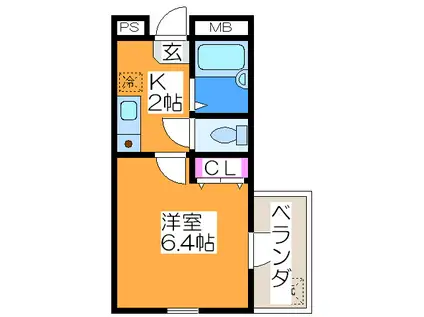 アコール壱番館(1K/3階)の間取り写真