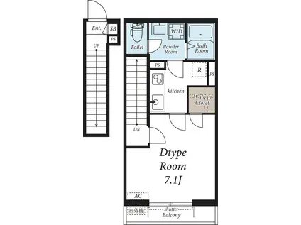 リブリ・オー&ワイ(1K/2階)の間取り写真