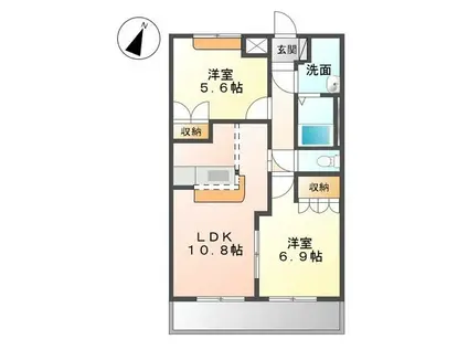 グレートノーブルA(2LDK/2階)の間取り写真