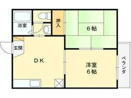 ニューリバーサイドハイツ(2LDK/2階)の間取り写真