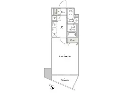 ルミークアン神楽坂(1K/3階)の間取り写真