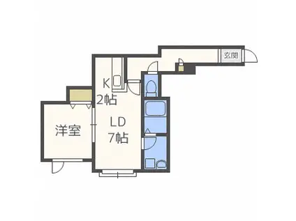 プランドール(1LDK/2階)の間取り写真