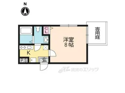 リヴェール京都三条(1K/1階)の間取り写真