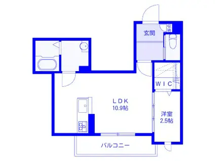 アスティオン(1LDK/2階)の間取り写真