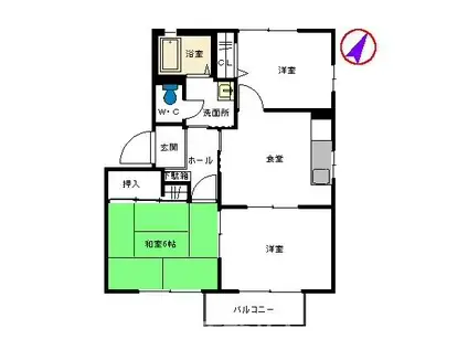 シャーメゾン古城  A棟(3K/2階)の間取り写真