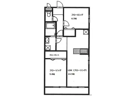 クリスティーナガーデン(2LDK/3階)の間取り写真