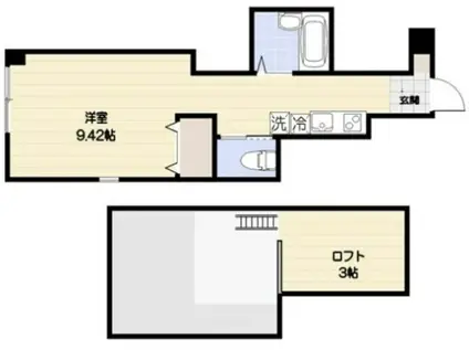 クラルテ荻窪(ワンルーム/2階)の間取り写真